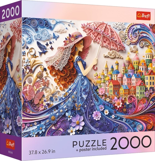 Trefl Puzzle USA Collection: Lady with a Sunflower, 2000 Pieces