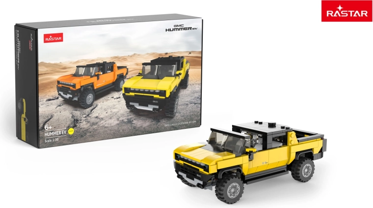 Građevinski set auto RASTAR Hummer EV 1:30 žuti