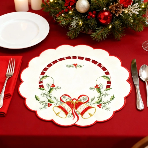 Christmas Embroidered Tablecloth 29 cm - 1 piece