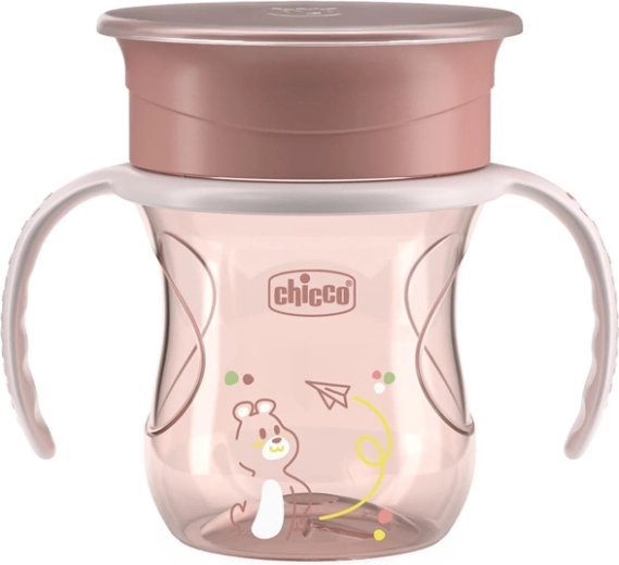 Chicco šalica 360 Perfect X s ručkama, ružičasta 200 ml, 12 mj.+
