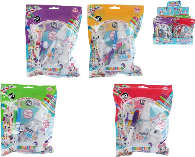 Animal coloring set with washable markers (6 pcs)