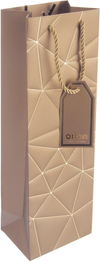 Poklon papirnata vrećica za vino sa zlatnim motivom rešetke 12 × 9 × 36 cm