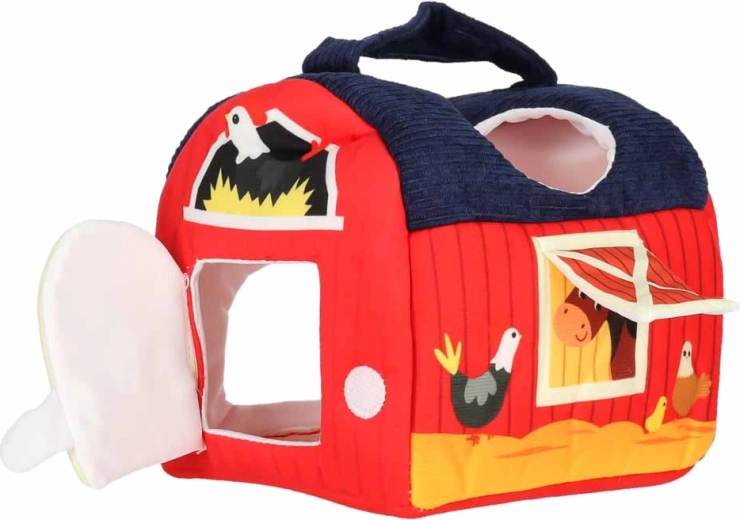 Sensory elements: crinkling, mirror, and hook-and-loop doors