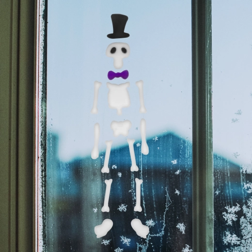 Colorful gel window sticker skeleton