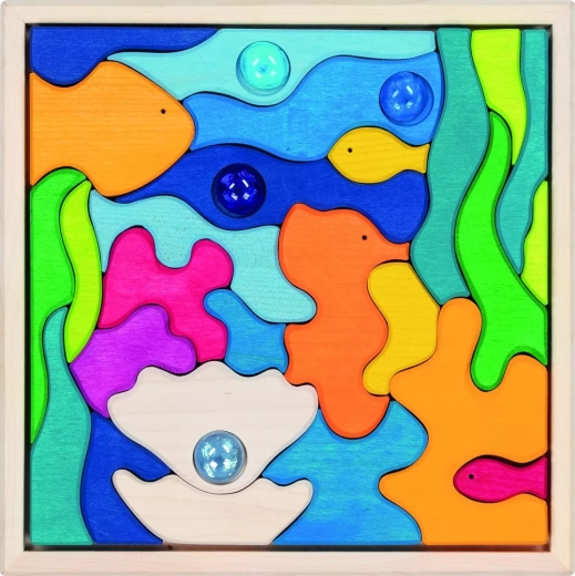 Goki wooden Underwater building set with rainbow gems
