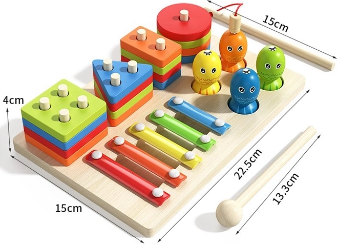 Wooden musical instrument set for kids, 18 pcs