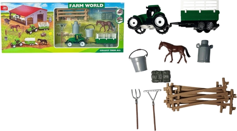 Farmarski set farma sa životinjama, traktorom i figurom konja