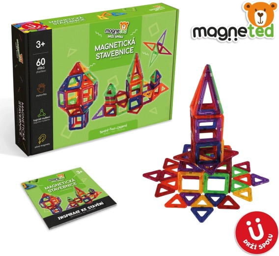 Magnetni građevinski set Magneted s 60 dijelova