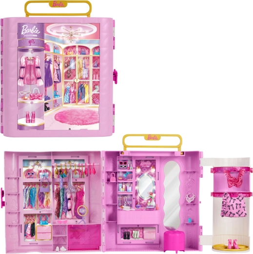Mattel Barbie Deluxe wardrobe/closet with vanity table and accessories
