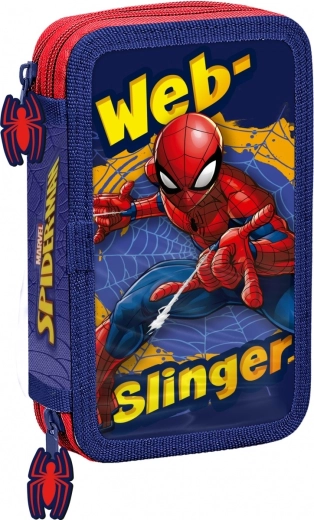 Dvokomorni pernica s opremom SPIDERMAN crveno‑plava