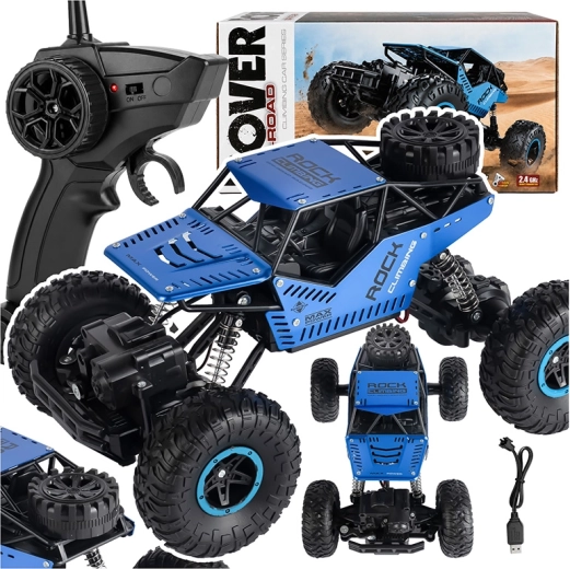 RC terensko auto 4x4 na daljinsko upravljanje s akumulatorom, crno - 1 komad