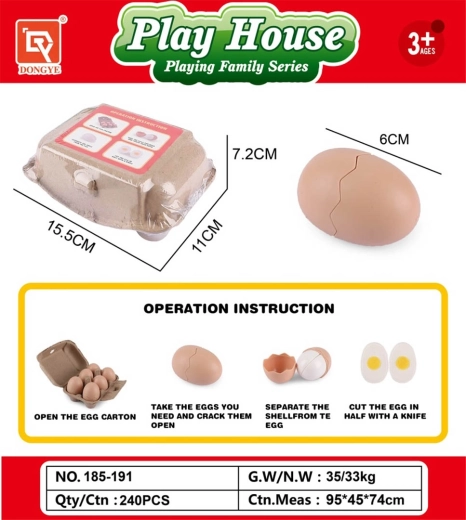 Set of children's eggs in a tray (6 pcs)