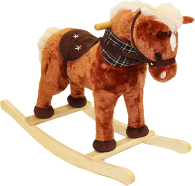 Njihajući plišani konj s efektima, smeđi 71 × 30 × 58 cm