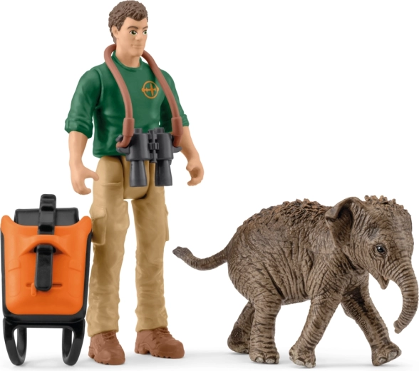Schleich Pocket Set – istraživač na ekspediciji s mladunčetom indijskog slona
