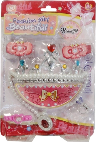 Royal jewelry with crown and pearl necklace for children