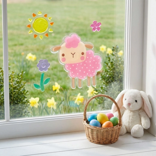 Easter gel window decoration 19 × 19 cm – 1 piece