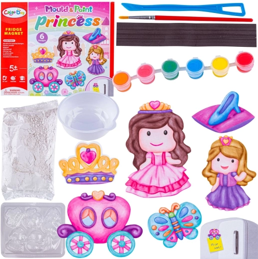 Creative DIY kit for making plaster princess magnets