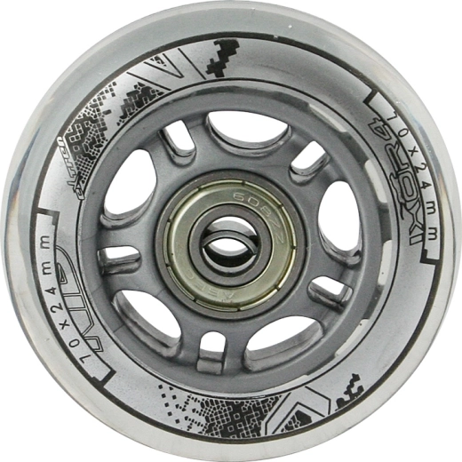 Set prozirnih PU kotača 70 × 24 mm s ležajevima ABEC 7 NILS EXTREME