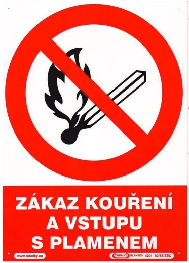 Sigurnosna tabla Zabrana pušenja i ulaska s otvorenim plamenom A4 plastika