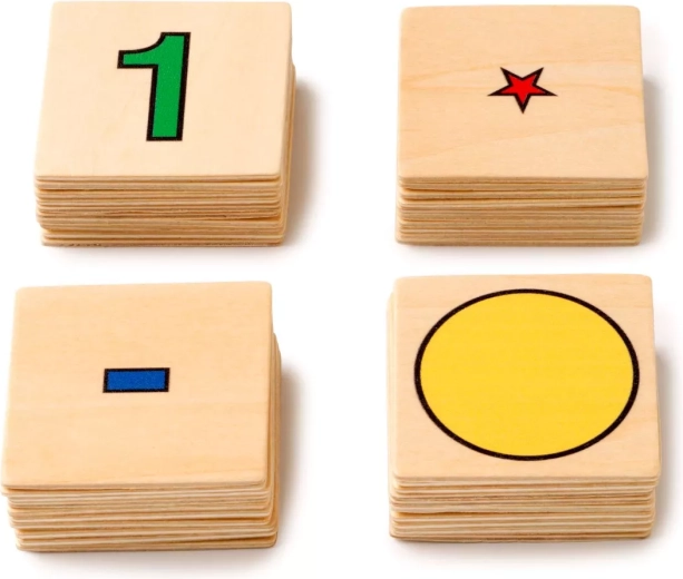 40 wooden cards for matching and practice