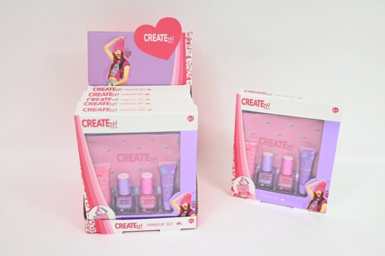 Create It! dječji kozmetički set ružičasto-ljubičasti s kozmetičkom torbicom