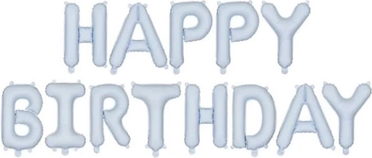 Folijski balon Happy Birthday mat plavi 340 × 35 cm
