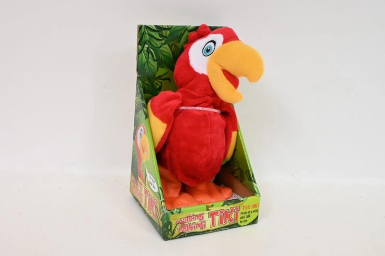 Interactive plush parrot with voice, walking, 20 cm