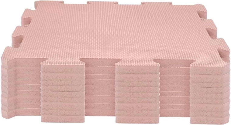 NIDO NIDO foam play mat puzzle taupe pink (9 pieces)