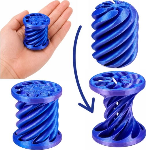 Spiralna 3D konstrukcija za glatko okretanje