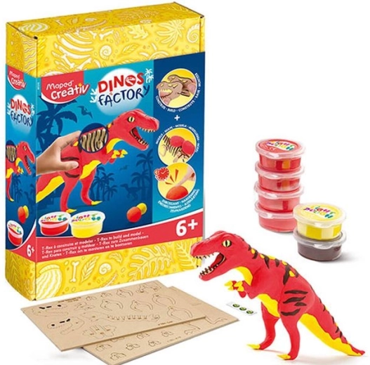 Creativ tvornica dinosaura – 3D drvena slagalica i plastelin tyrannosaurus rex