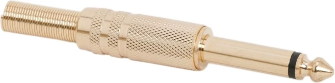 Jack plug, mono, 6.3 mm, gold-plated