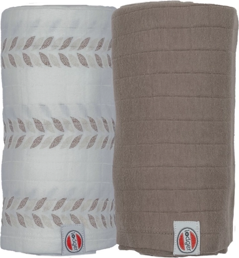 Lodger swaddler Solid matcha set 2 kom 110 x 110 cm birch/buffalo
