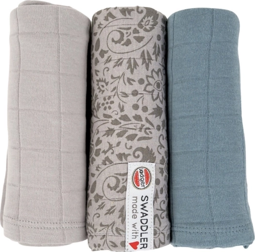 LODGER swaddler Flower tribe mist, 70 × 70 cm (3 kom)