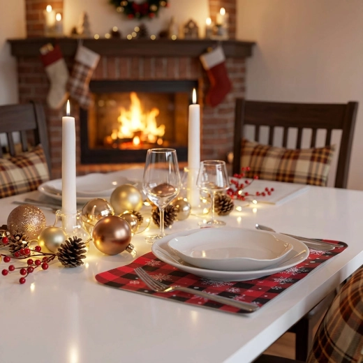Christmas placemat with snowflake 45 × 30 cm