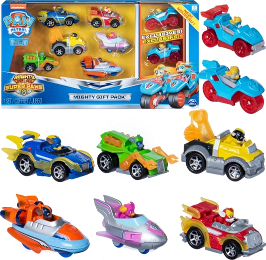 Paw Patrol Mighty Pups poklon set od 8 metalnih vozila True Metal