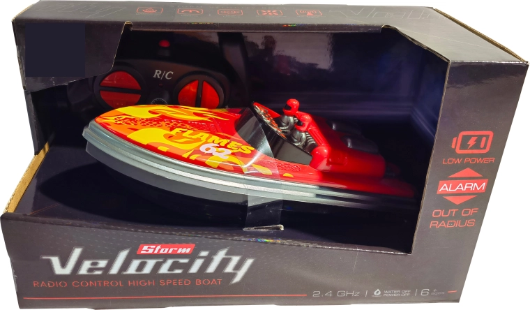 R/C brzi čamac Velocity Storm 1:16 2,4 GHz crveni plamen