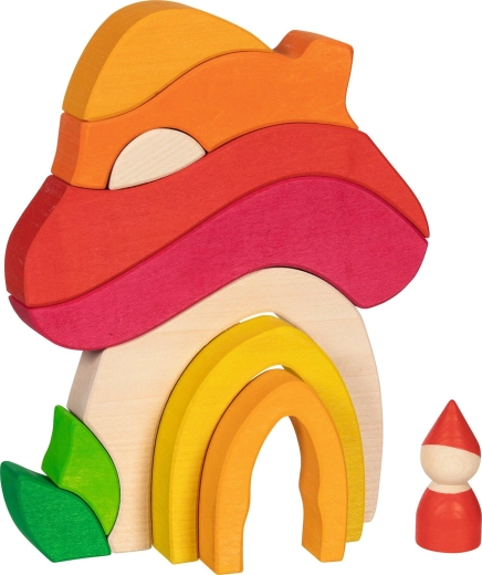 Goki evolution wooden building pieces mushroom house
