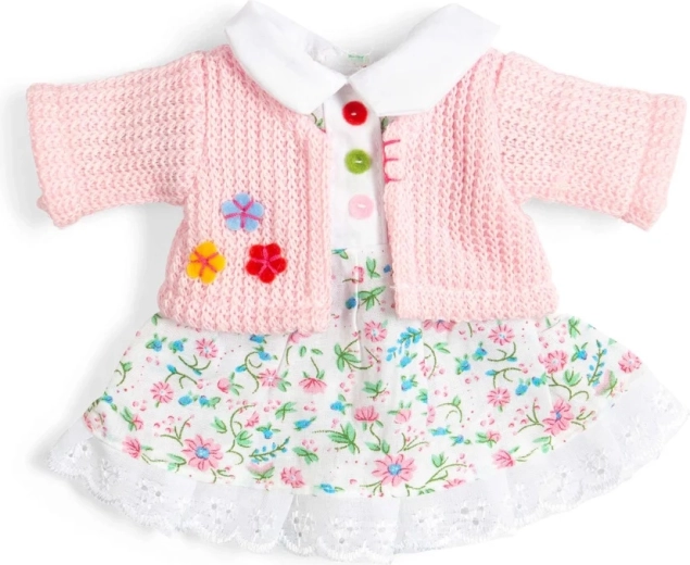 Bigjigs Toys cvjetna ružičasta haljina i kardigan za lutku 28 cm