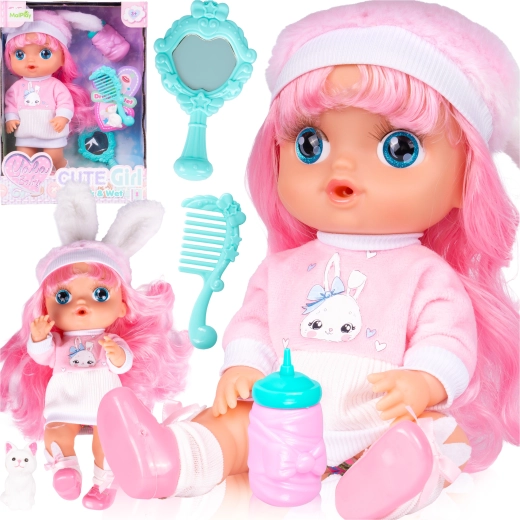 30 cm doll drinks and pees with accessories