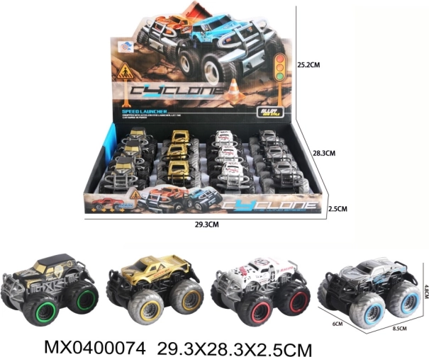 Metalni igraći auto 4x4 na navlačenje s otvarajućim vratima
