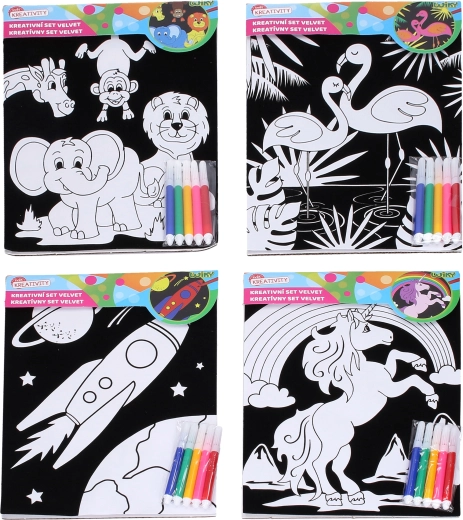 Kreativni baršunasti set 21,5 × 30 cm s 5 flomastera