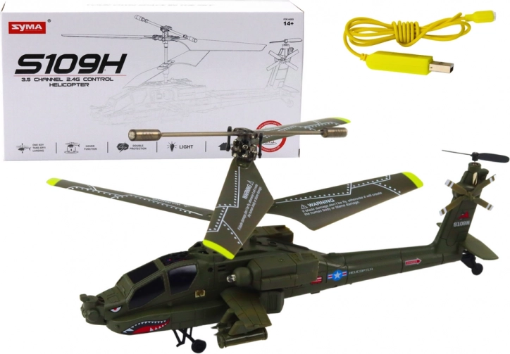 Zeleni vojni helikopter Apache na daljinsko upravljanje