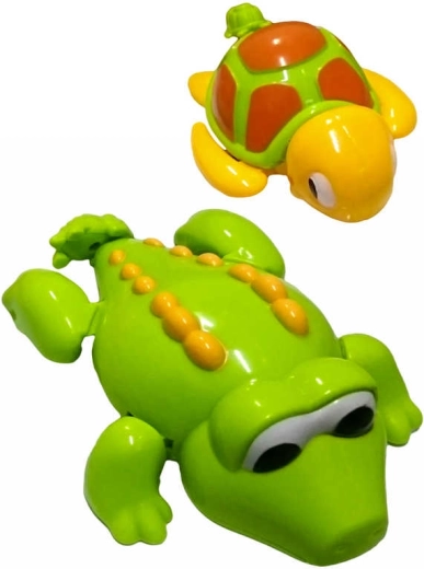 Navlačna igračka za vodu krokodil ili kornjača 14 cm - 1 komad