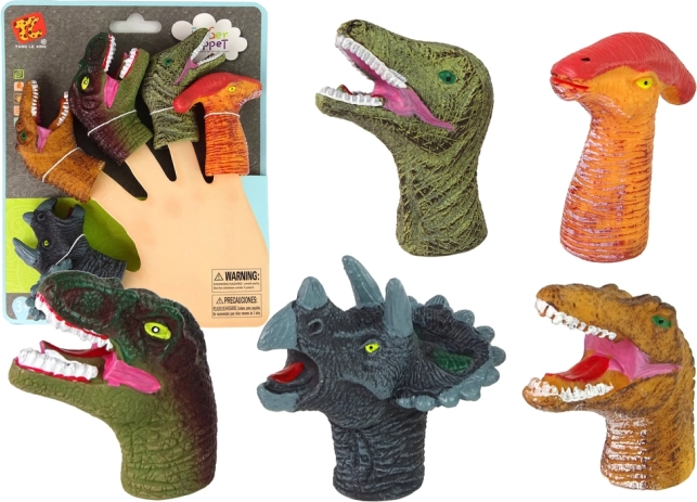 Šarene lutke za prste Dinosauri, set 5 kom