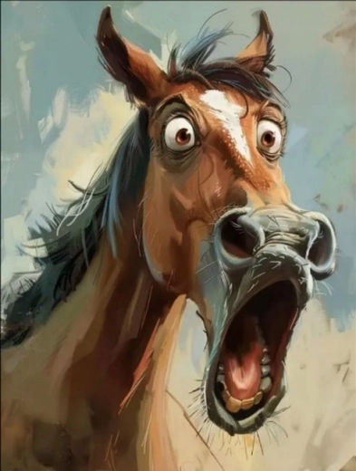 Dijamantno slikanje Iznenađeni konj 30 × 40 cm