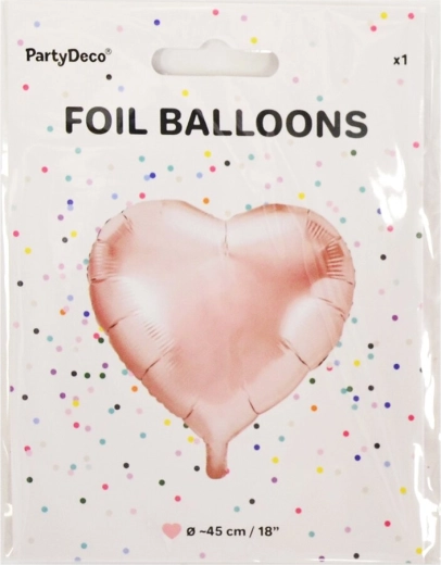 Folijski balon srce ružičasto zlatne boje 45 cm