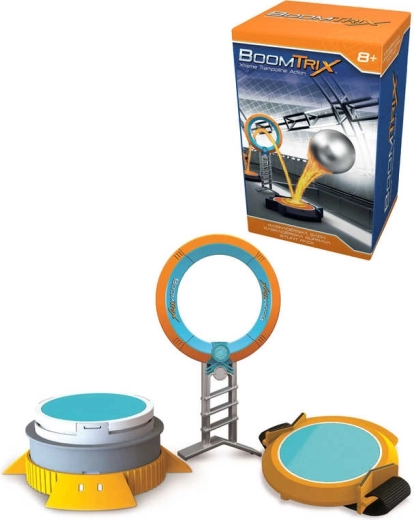 BoomTrix stunt hoop with trampoline – marble run accessory