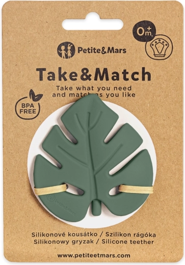 Petite&Mars silikonska grickalica Take&Match misty green