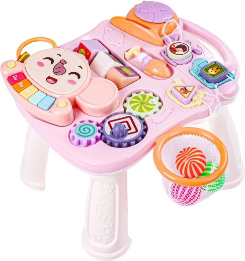 2-in-1: walker and activity table with a mini “basket”