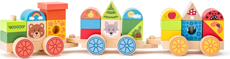 Buildable wooden train forest animals - 1 piece